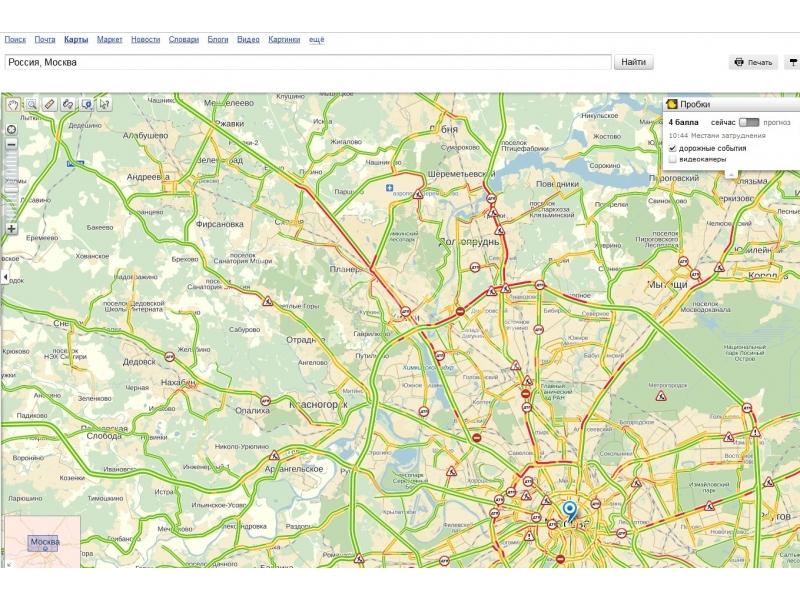 Пробки на боровском шоссе в сторону москвы сейчас карта